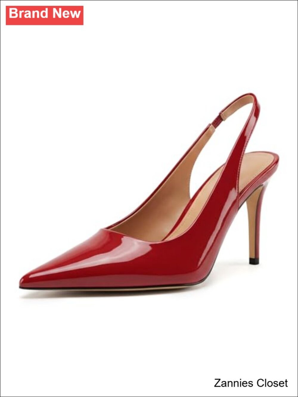 ✨ Pointed Toe Stiletto Slingback Heels Women's Pull-On Pumps Formal Wedding
